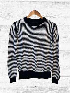 Harper Lane Striped Black and White Crewneck Sweater